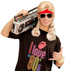 Red Sweatband With Blond Curly Hair