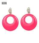 Pair Of Neon Pink Earrings