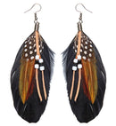 Pair Of Beaded Feather Earrings
