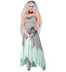 Zombie Bride  Dress, Flower Veil, Flower Bouquet 