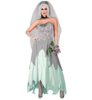 Zombie Bride  Dress, Flower Veil, Flower Bouquet 