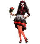 Dia De Los Muertos Bride  Dress, Flower Veil 