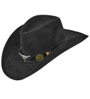 Black Dallas Suede Look Cowboy Hat Image 1