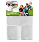White Sweatbands Set  Headband And 2 Wristbands 