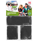 Black Sweatbands Set  Headband And 2 Wristbands 