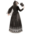 Skeleton Bride  Dres With Crinoline Underskirt, Bridal Veil 