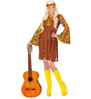 Hippie Girl  Dress With Vest, Headband, Peace Sign Necklace 