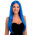 Blue Glamour Wig In Polybag