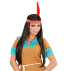 Indian Wig With Headband And Feather In Polybag