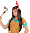 Indian Wig With Headband And Feather In Polybag