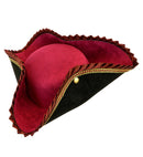 Deluxe Black and Burgundy Tricorn Hat for Women Image 1