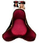 Deluxe Black and Burgundy Tricorn Hat for Women Image 2