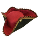 Deluxe Black and Burgundy Tricorn Hat for Women Image 4