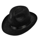 Black Fedora Hat with Black Band Image 4