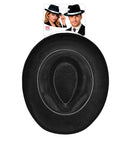 Black Fedora Hat with White Band Image 2