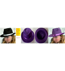 Black Fedora Hat with White Band Image 4