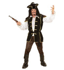 Pirate Captain  Shirt With Vest, Pants, Belt, Hat With Feather, Boot Covers 
