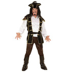 Pirate Captain  Shirt With Vest, Pants, Belt, Hat With Feather, Boot Covers 