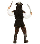 Pirate Captain  Shirt With Vest, Pants, Belt, Hat With Feather, Boot Covers 