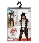 Pirate Captain  Shirt With Vest, Pants, Belt, Hat With Feather, Boot Covers 