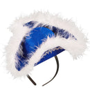 Felt Blue Mini Tricorn With Marabou Trim