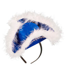 Felt Blue Mini Tricorn With Marabou Trim