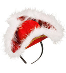 Felt Red Mini Tricorn With Marabou Trim