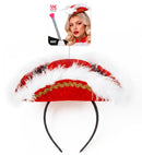 Felt Red Mini Tricorn With Marabou Trim