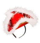 Felt Red Mini Tricorn With Marabou Trim