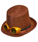 Top Hat Steampunk With Goggles Wool Touch Felt 15 Cm