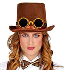 Top Hat Steampunk With Goggles Wool Touch Felt 15 Cm