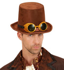 Top Hat Steampunk With Goggles Wool Touch Felt 15 Cm