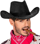 Suede Look Black Cowboy Hat