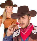 Suede Look Brown Cowboy Hat