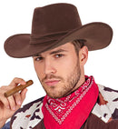 Suede Look Brown Cowboy Hat