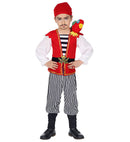 Pirate  Shirt With Vest & Belt, Pants, Parrot, Bandana 