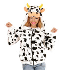 Cow  Hooded Fleece Jacket 