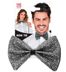 Silver Square  Bow Tie