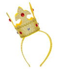 Gold Mini  Crowns With Gems On Headband