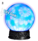 Sound Sensor Activated Crystal Ball With Stand, Color Changing Kaleidoscope Lights & Eerie Sounds 20 Cm