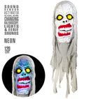 Sound Sensor Activated Neon Hooded Demon With Color Changing Kaleidoscope Lights & Eerie Sounds 120 Cmion