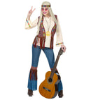 Hippie  Shirt With Vest, Pants, Headband, Necklace 