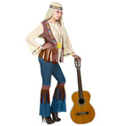 Hippie  Shirt With Vest, Pants, Headband, Necklace 