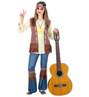 Hippie  Shirt With Vest, Pants, Headband, Necklace 