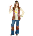 Hippie  Shirt With Vest, Pants, Headband, Necklace 