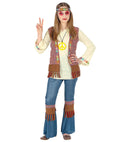 Hippie  Shirt With Vest, Pants, Headband, Necklace 