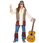 Hippie  Shirt With Vest, Pants, Headband, Necklace 