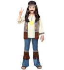 Hippie  Shirt With Vest, Pants, Headband, Necklace 