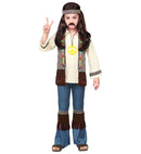 Hippie  Shirt With Vest, Pants, Headband, Necklace 