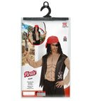 Pirate  Shirt With Vest, Bandana, Eye-Patch 